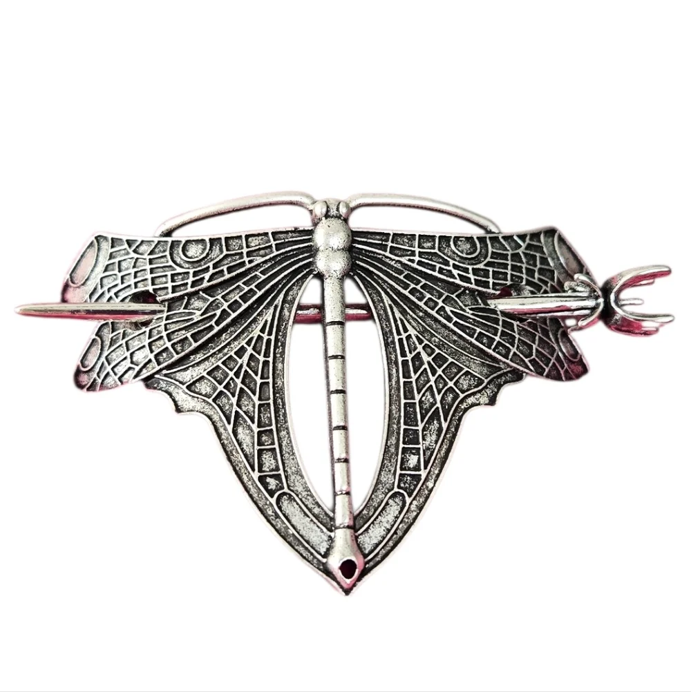 Silver Metal Dragonfly Hair Pin